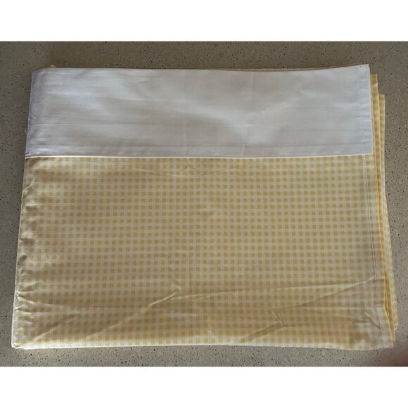 Yellow Gingham Single Twin Size Flat Sheet Pillowcase Westpoint Stevens - Picture 4 of 8